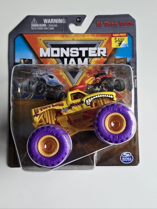 Monster Jam Other - Monster Jam El Toro Loco Toy Truck - Yellow with Purple Wheels